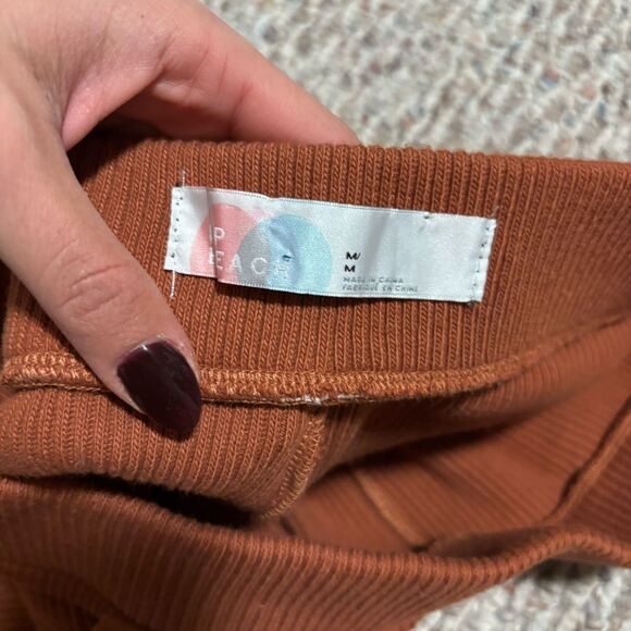 Free People Picnic Sweater Ribbed Flare Lounge Pant Terra Cotta- Size Medium - Picture 10 of 12